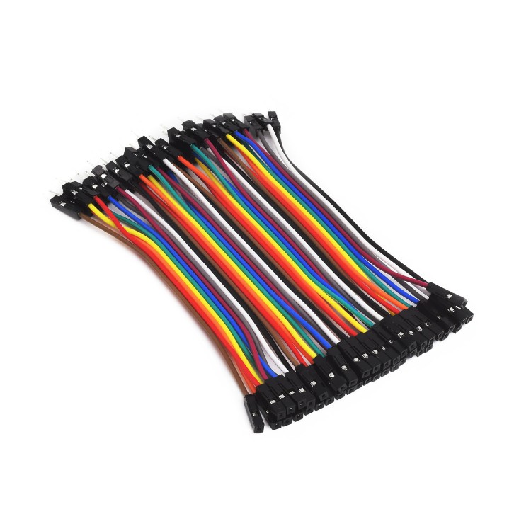 BREADBOARD CABLES (40X 100MM, FEMALE TO FEMALE, 2.54MM)