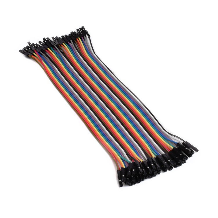 BREADBOARD CABLES (40X 200MM, FEMALE TO FEMALE, 2.54MM)