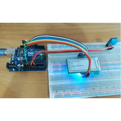 DHT11 Temperature and Humidity Sensor with an E-Ink Display Module